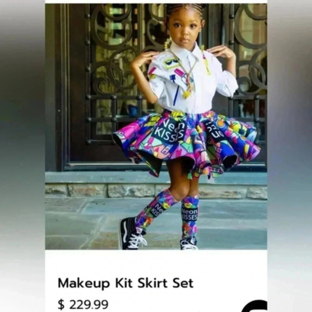 Neon Kisses makeup kit skirt
